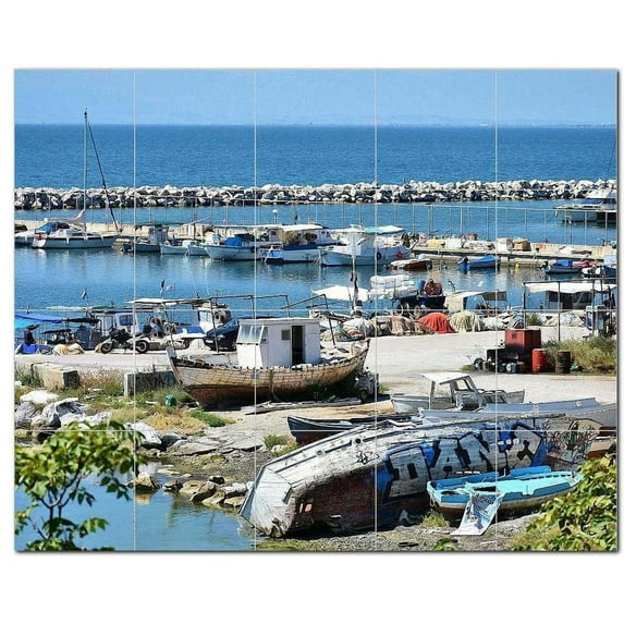 Boat Ship Ceramic Tile Mural Kitchen Backsplash Bathroom Shower, 400160-XL54