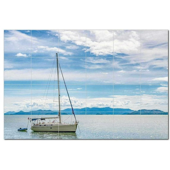 Boat Ship Ceramic Tile Mural Kitchen Backsplash Bathroom Shower, 400177-XL64
