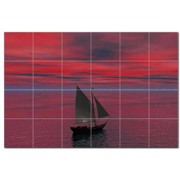 Boat Ship Ceramic Tile Mural Kitchen Backsplash Bathroom Shower, 400187-S64