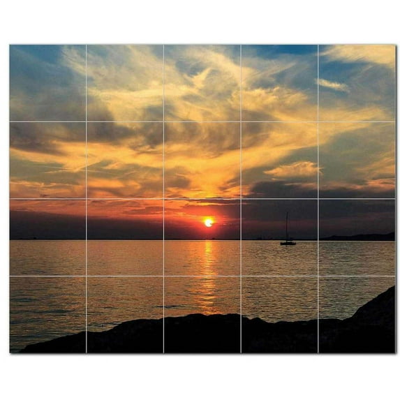 Boat Ship Ceramic Tile Mural Kitchen Backsplash Bathroom Shower, 400194-XL54