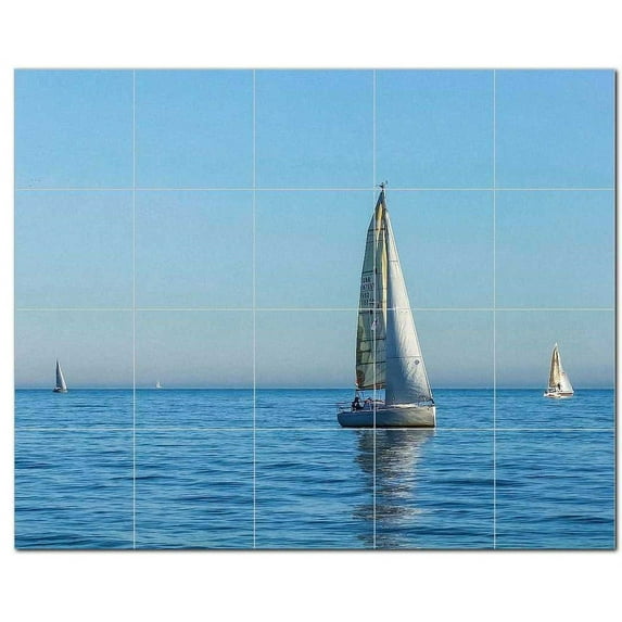 Boat Ship Ceramic Tile Mural Kitchen Backsplash Bathroom Shower, 400205-XL54