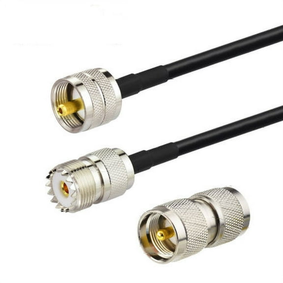 Boat Ship Marine AIS VHF Radio Antenna RG58 Cable Kit UHF PL-259 to SO-239 Cable 6ft + Adapter