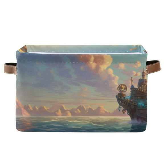 Boat Ship Sea Storage Bins Baskets With Handles Storage Box Clothes Organizer Organization Toys