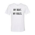 thumbnail image 1 of "Boat Shirt, My Boat My Rules, Fishing Apparel, Fishing Tshirt, Sublimation T, Fisherman Shirt, Dad Shirt, Hunting And Fishing, Captain Shirt, White, LARGE", 1 of 1