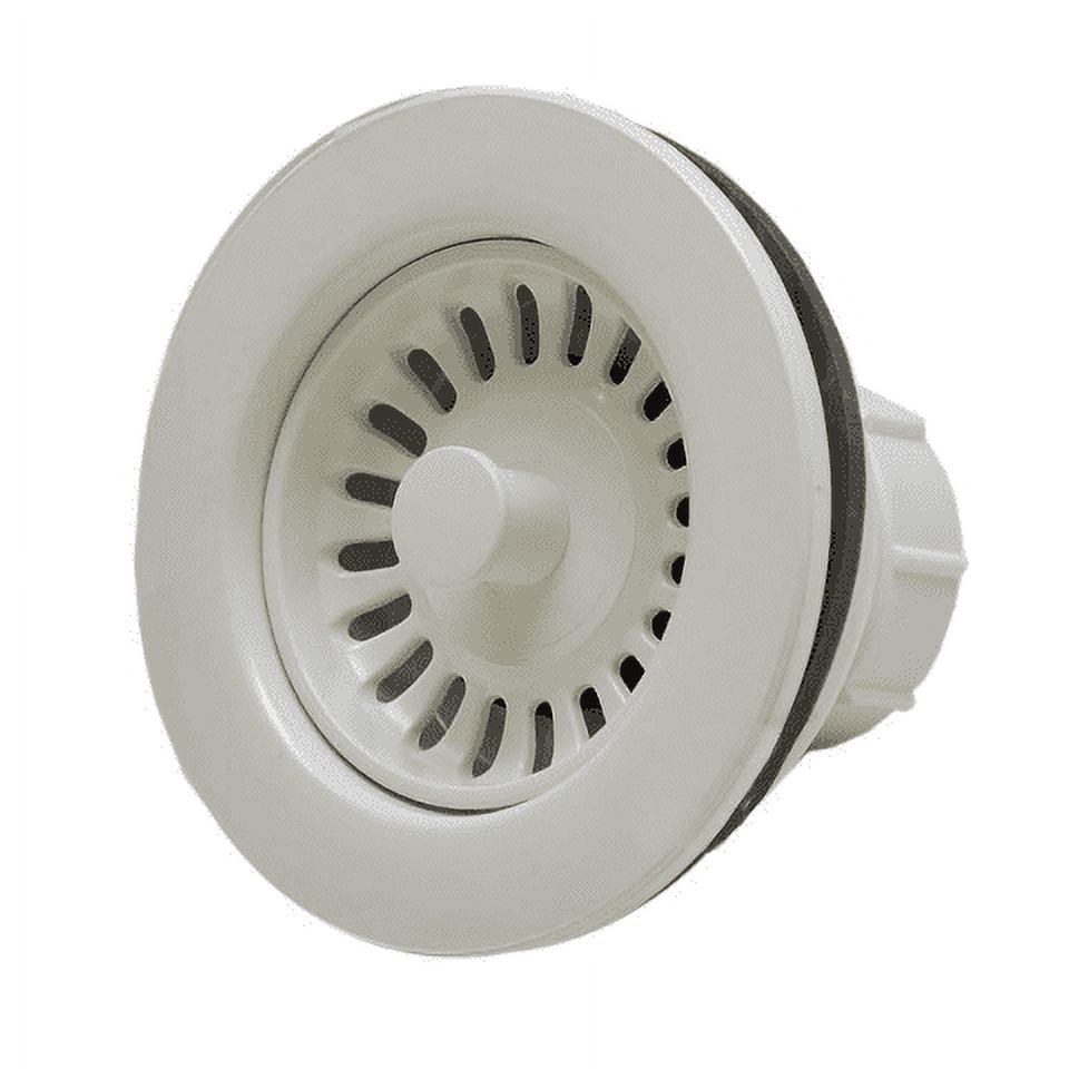 Boat Sink Drain w/ Strainer Basket 3 1/2 Inch White Plastic