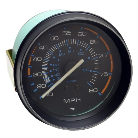 Boat Speedometer Gauge | Marine 80 Mph Black Blue 3 1/4 Inch