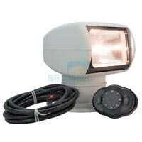 Boat Spotlights, Marine Remote Control Spotlight Power Supply Emergency Searchlight Waterproof 360Rotating Light 100W Bulb for Coast Guard DC12V