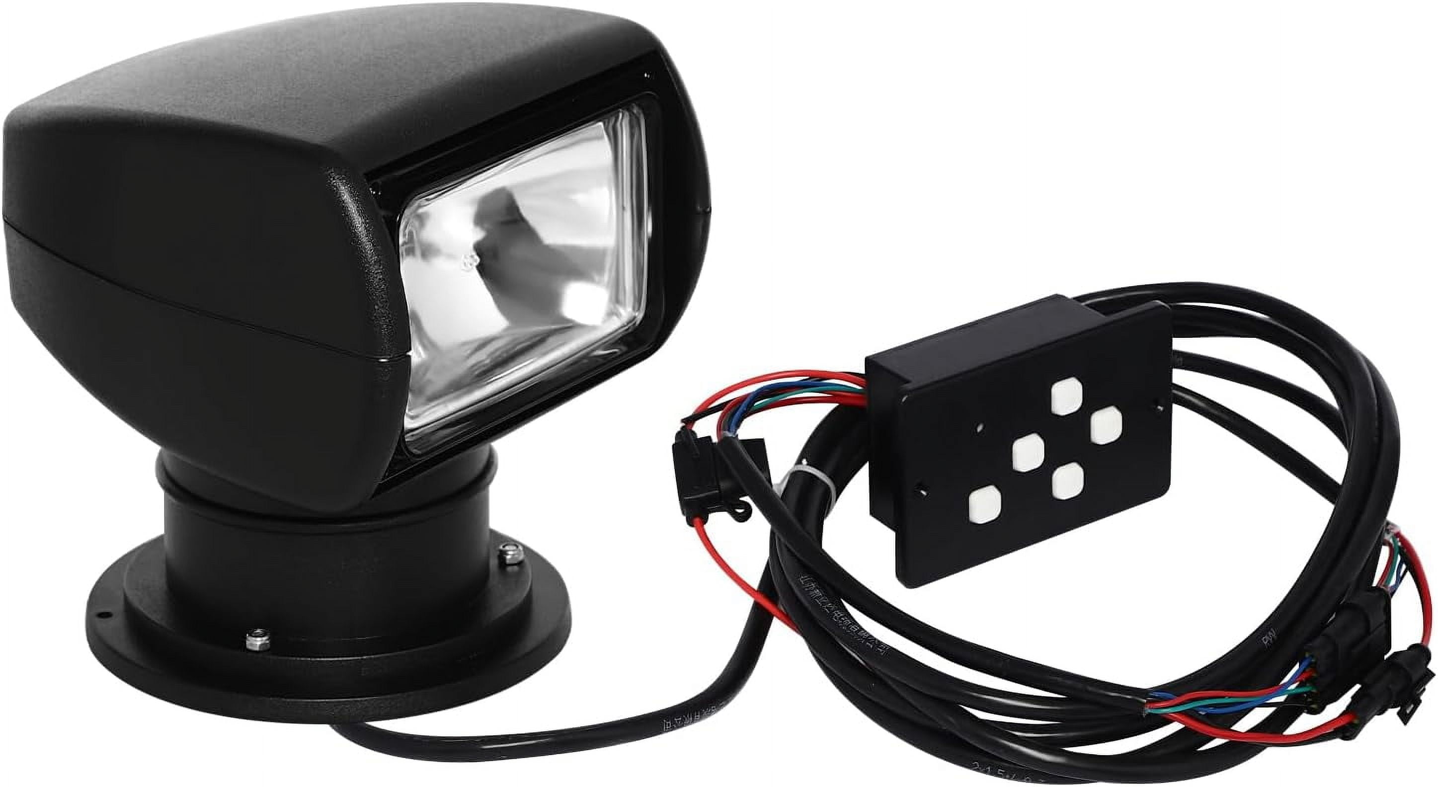 Boat Spotlights, Rotating Marine Spotlight Boat Truck Remote Control Searchlight 12V 100W 360 (black)