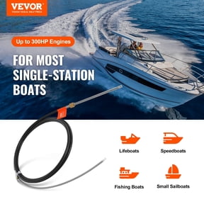 Boat Steering Cable,17 Feet Outboard Marine Rotary Steering Cable,1/2 Ton High Tensile Strength,Replacement Steering Cable Compatible with Most Single-Station Outboard Steering Systems