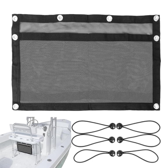 Boat Storage Net Bag - 24/32 Inch Large Capacity Quick-Dry Mesh Organizer with Elastic Loops | Marine Seat Storage Pocket for Boat