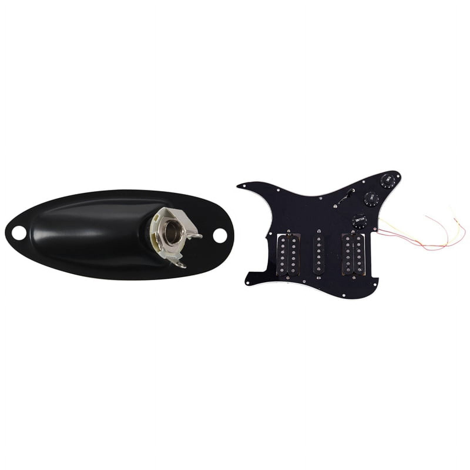 Boat Style 1/4 Inch Loaded Guitar Output Mono Jack Plug Socket Plate & Loaded Prewired Electric Guitar Pickguard 11 Hole