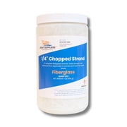Boat Suppliers 1/4" Chopped Strand Fiberglass - 1 LB Tub, Composite Filler / Reinforcement Fiber for Resin Layups, Boat Repair, Casting