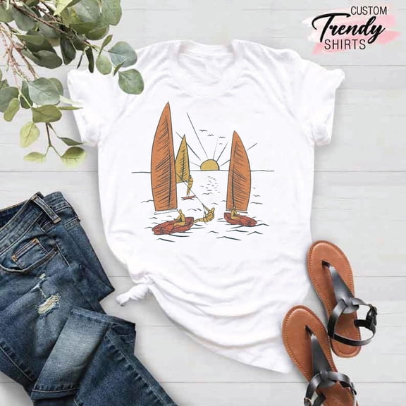 Boat T-shirt, Sailing Boat Shirt, Boat Lover Gift, Sailing Shirt, Sailor Shirt,Boating Shirt for women,Summer Vacation Shirt for Girls TSHIRT All Size S-5XL