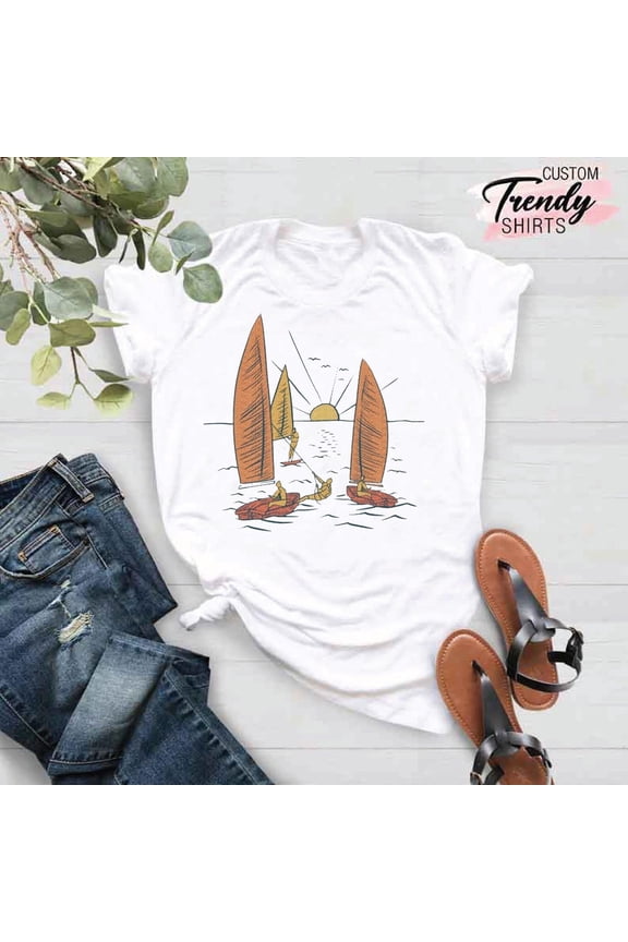 Boat T-shirt, Sailing Boat Shirt, Boat Lover Gift, Sailing Shirt, Sailor Shirt,Boating Shirt for women,Summer Vacation Shirt for Girls TSHIRT All Size S-5XL