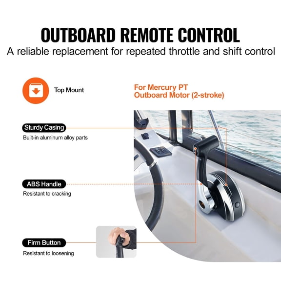 Boat Throttle Control,8M0059686Top-Mounted Outboard Remote Control Box for Mercury PT 2-Stroke,Marine Throttle Control Gear Box with Power Trim Switch