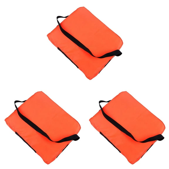 Boat Throwable Flotation Device - 18"x14" High Buoyancy Foam Life Preserver Cushion with Strap, USCG Approved Waterproof Throwable PFD for Boating, Swimming & Emergency Rescue Situations (Orange)