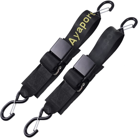 Boat Tie Down Straps to Trailer Boat Transom Strap 4 x 2 inch Heavy Duty Nylon Kayak Canoe Jet Ski Bow and Stern Tie-Downs 2 Pack (2 inch x 4 )