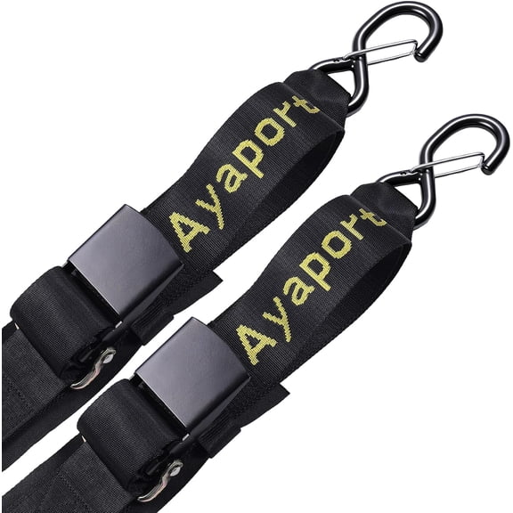 Boat Tie Down Straps to Trailer Boat Transom Strap 4 feet x 2 inch Heavy Duty Nylon Kayak Canoe Jet Ski Bow and Stern Tie-Downs 2 Pack (2 inch x 4 feet)