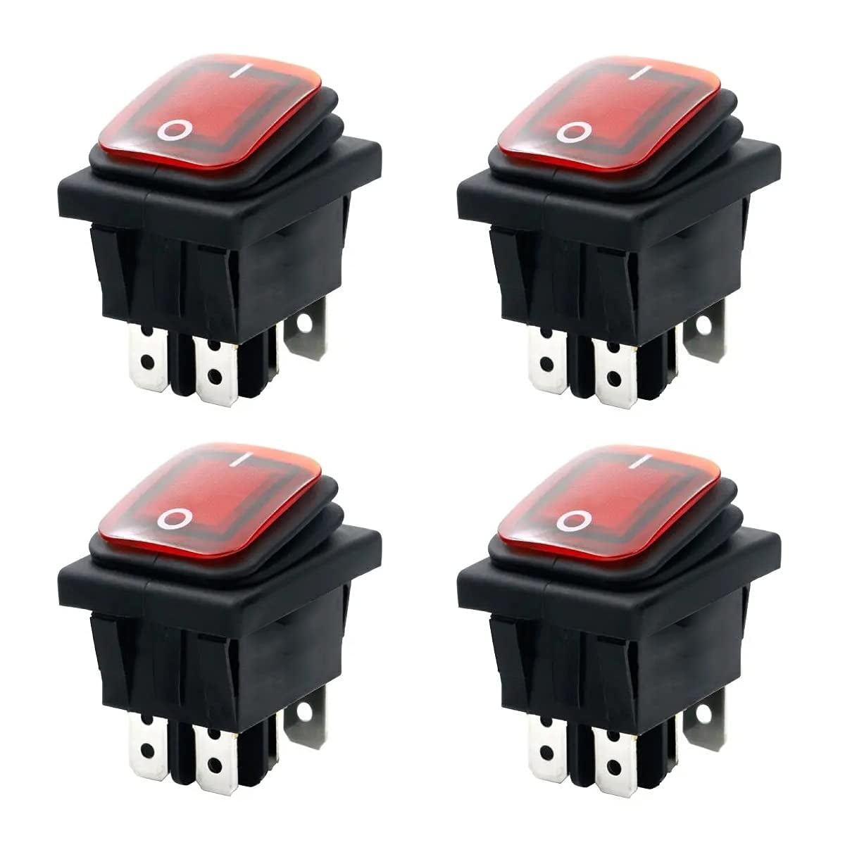 Boat Toggle Switch Rocker Toggle Switch LED Illuminated Light 4 Pin