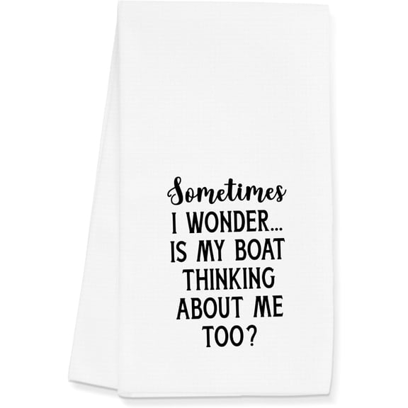 Boat Towels Gifts for Boat Owner, Lake Accessories Towels for Kitchen Bathroom Decor (16x24 inches)