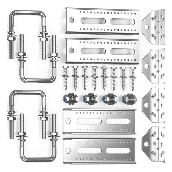 Boat Trailer Bunk Brackets Support with Rotate Top, Adjustable Bolts, Heavy Duty for Support and Adaptability