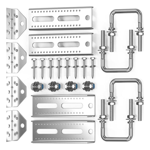 Boat Trailer Bunk Brackets Support with Rotate Top, Adjustable Bolts, Heavy Duty for Support and Adaptability
