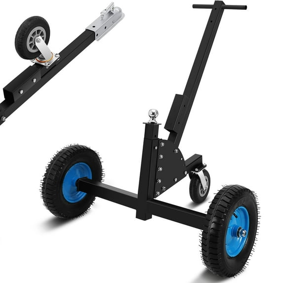 Boat Trailer Dolly Load Capacity, Carbon Steel Trailer Mover with Adjustable Height & Hook, Pneumatic Tires, Universal Wheel, Adjustable Trailer Dolly for Moving Kayak