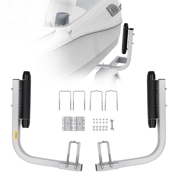 Boat Trailer Guide, 2PCS Adjustable Short Bunk Guide-Ons, Hardened Steel Trailer Guide Poles with Soft Cushion, Heavy Duty Roller Guide Design, for Ski Boat, Fishing Boat or Sailboat Trailer