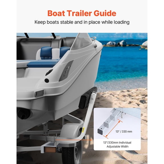 Boat Trailer Guide,2PCS Adjustable Short Bunk Guide-Ons,Hardened Steel Trailer Guide Poles with Soft Cushion,Heavy Duty Roller Guide Design,for Ski Boat,Fishing Boat or Sailboat Trailer