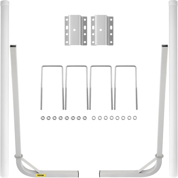 Boat Trailer Guide Ons 60 Inch 2PCS Steel Post with White PVC Tube Covers Complete Mounting Accessories for Ski Fishing or Sailboat Trailer