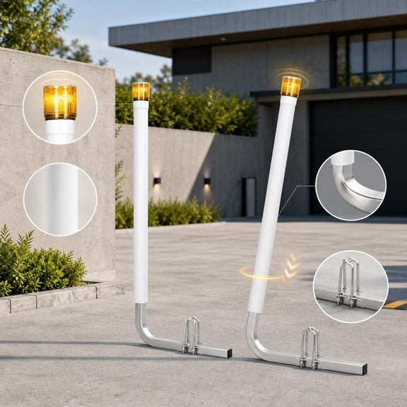 Boat Trailer Guide Poles, 46 inch, 2Pcs Steel Guide-Ons with LED Lights, PVC Pipes, for Ski Boat, Fishing Boat, Sailboat Trailers