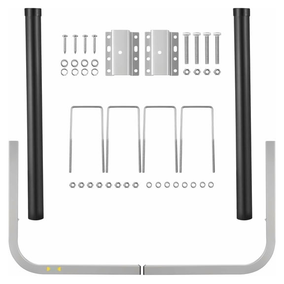 Boat Trailer Guide-ons, 40", 2PCS Rustproof Galvanized Steel Trailer Guide ons, Trailer Guides with Black PVC Pipes, Mounting Parts Included, for Ski Boat, Fishing Boat or Sailboat Trailer