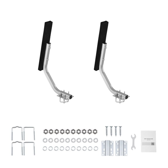 Boat Trailer Guides 1.2 in Adjustable Width Trailer Guide-Ons 2PCS High-Hardness Steel with Thick Support Pads for L-Beam Box or C-Channel Bunk-Style Pontoon Trailers