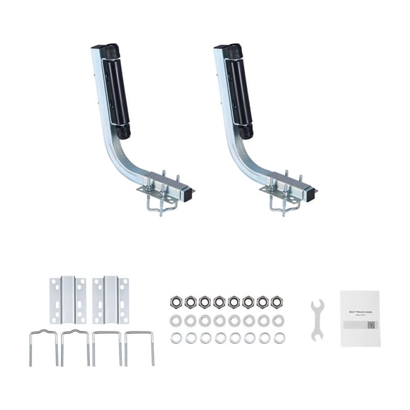 Boat Trailer Guides, 18.5 in/20.5 in Height Adjustable Trailers Guide, 2PCS Thickened High-Duty Steel Trailer Guide-Ons with Smooth Roller Guidance, for V-Hull Boats, Small to Mid-Size Boats