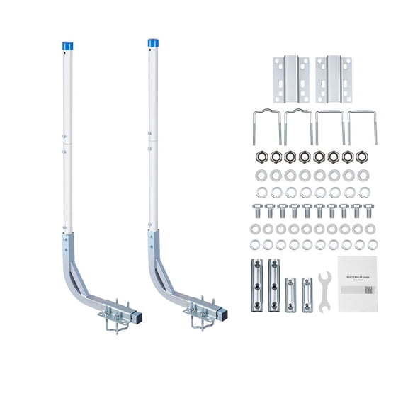 Boat Trailer Guides, 30.5 in/47.5 in Height Guide Poles, 2PCS High-Hardness Steel Trailer Guide-Ons, Adjustable Guide Poles with PVC Pipes, for Ski Boats, Compact Fishing Boats, Small Sailboat