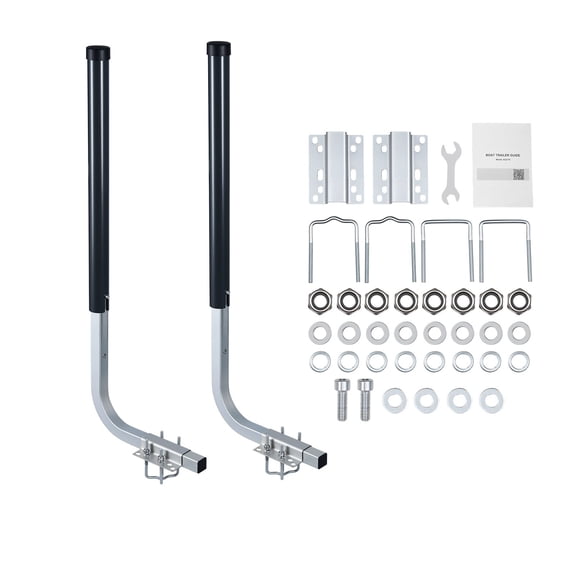 Boat Trailer Guides 40in 48in Height Guide Poles 2PCS High Hardness Steel Trailer Guide Ons Adjustable Guide Poles with PVC Pipes for Ski Boats Compact Fishing Boats Small Sailboat