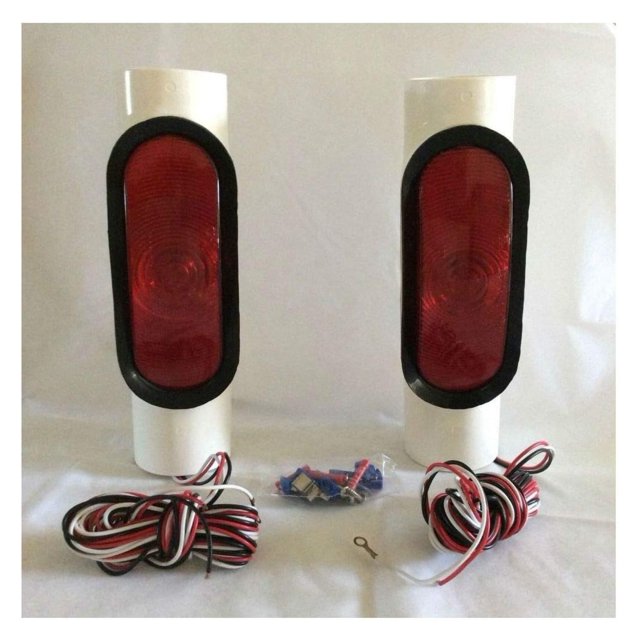 Boat Trailer Incandescent Pipe Light Kit for 2" PVC Upright Poles