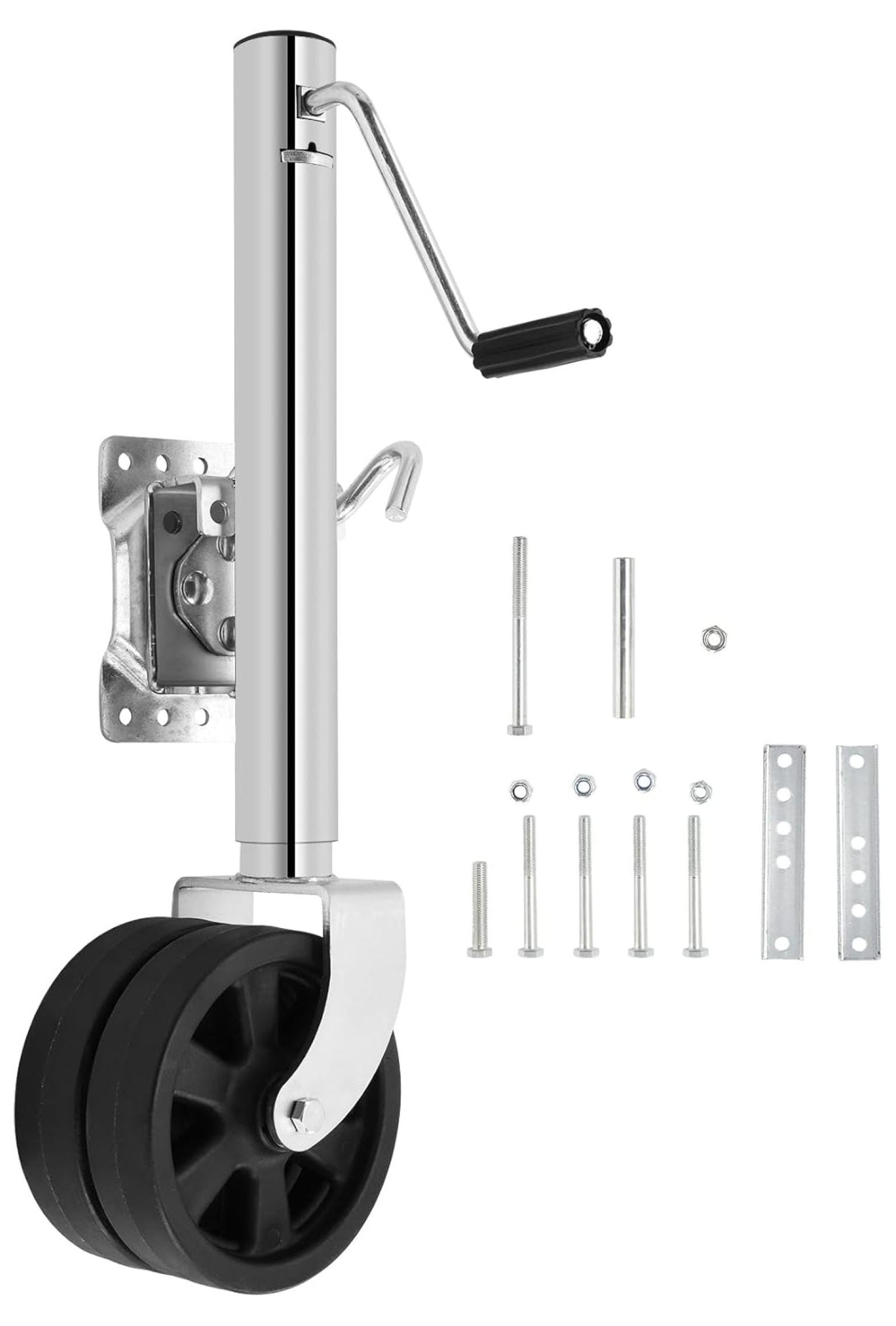 Boat Trailer Jack with 6 Inch Dual Wheel 11" Vertical Travel SwingBack