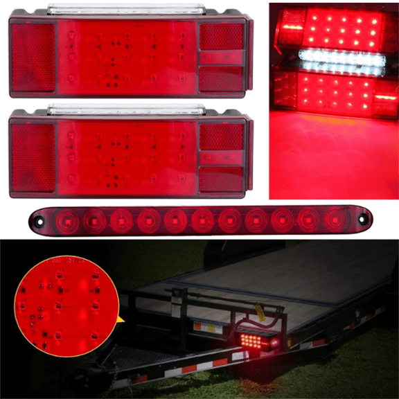Boat Trailer Lights, Trailer Lights LED Kit, Boat Trailer Lights LED Submersible Kit, Waterproof Boat Trailer Light Kit with 29FT Trailer Wiring Harness