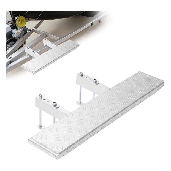 Boat Trailer Step 6" X 30" Boat Trailer Ladder Aluminium Suitable for Trailer Frames Up to 3" X 4" Silvery