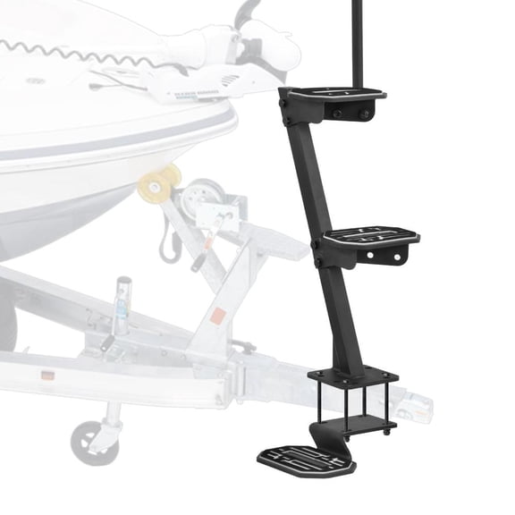 Boat Trailer Steps with Handrail Heavy Duty, 500Lbs Capacity Steel Anti-Slip Side-Mount 3 Steps