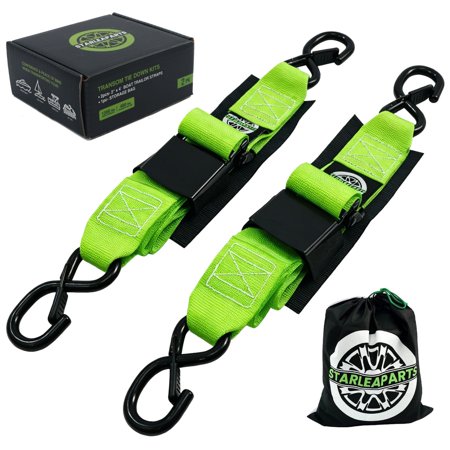 STARLEAPART 2" x 48" Boat Transom Straps, Transom Tie Down Kits, 1200lb Break Strength Boat Straps for Trailer, UV Resistant Boat Trailer Straps for Trailer, Boat, Jet Ski(Green 2Pack)