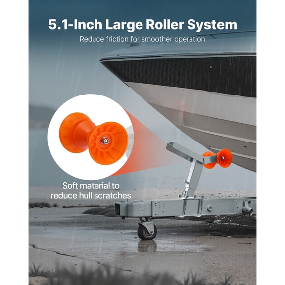 Boat Trailer W"Stand with Roller,Adjustable Height 14.3-21.6"es,Boat W"Mount with U-Bolts for 2-3"es Wx3-4"es H Trailer Tongue,Fit for Jet Ski,Sailboat,Speedboat