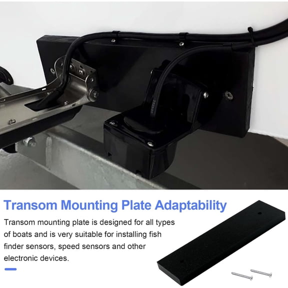 Boat Transducer Mounting Plate Transom Saver Mount Board Stern Saver Mounting Block Marine Transducer Mounting Bracket for Fish & Sonar 12" X 3.5" X 0.75" - Black$$Watercraft