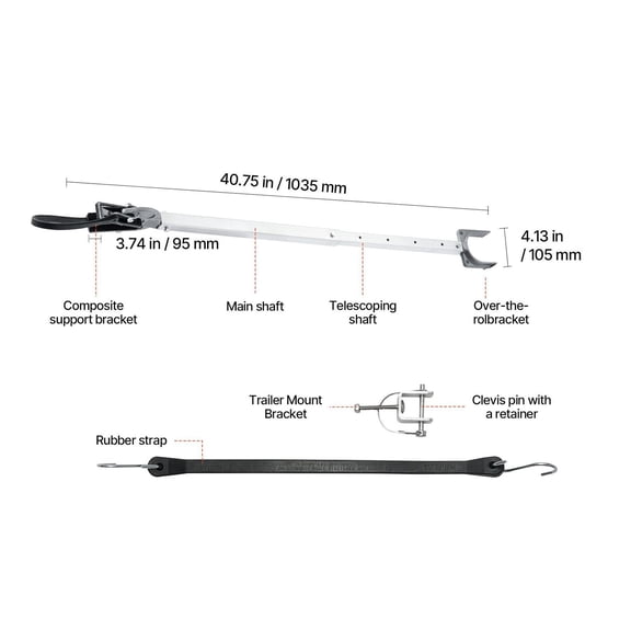 Boat Transom Saver 23-35 Inch Adjustable, Outboard Motor Support for Trailer, Corrosion Resistant, Fits Engines Under 100HP
