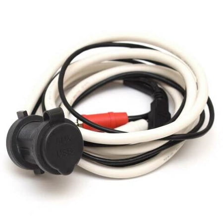 Boat USB/AUX Port W/ Cables | 58 Inch Stereo Black Plastic