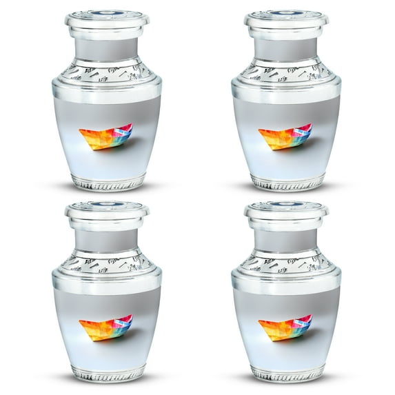 Boat Urn, Ashes Keepsake for Men, Cremation Urns for Women, unique Urns for Human Ashes, Mini Urns For Human Ashes, Urn for Ashes Adult Male(Size - 3inch, 4 Pcs)