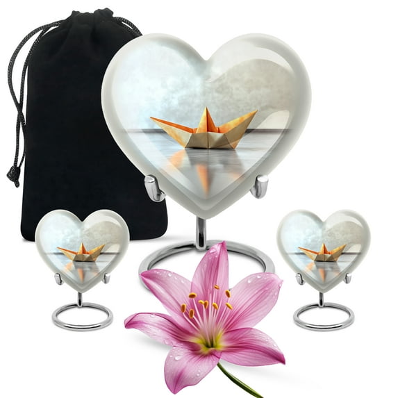 Boat Urn, Cremation Urns Large Adult, Small Urns for Human Ashes, Ashes Keepsake, Urns for Women Human Ashes, Burial Urns for Human Ashes(Size - 10inch 1Pcs, 3inch 2Pcs)