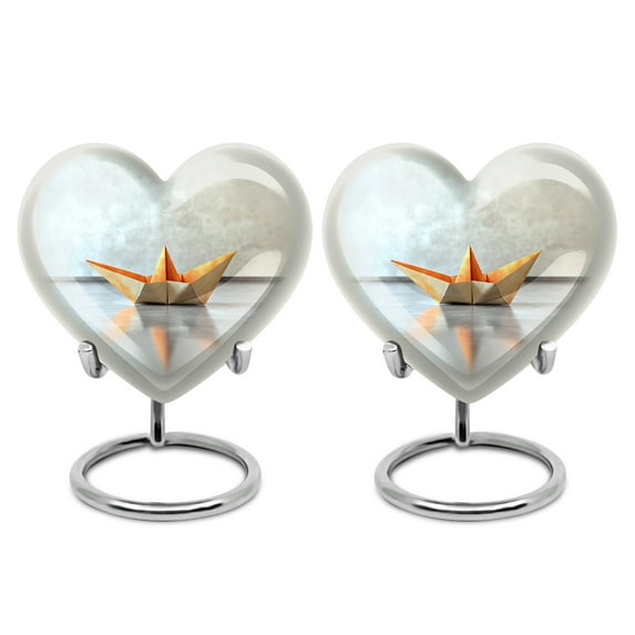 Boat Urn, Human Urns for Ashes, Mini Cremation Urns, Decorative Urns, Burial Urns for Human Ashes Adult Male, Urn for Ashes for Women(Size - 3inch, 2 Pcs)