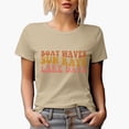 thumbnail image 1 of Boat Waves, Sun Rays, Lake Days, Summer Quote, Groovy Retro Wavy Text Merch Gift, Tan T-Shirt, Small, 1 of 5